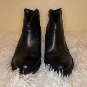 Comfortable Black Leather Born Booties
